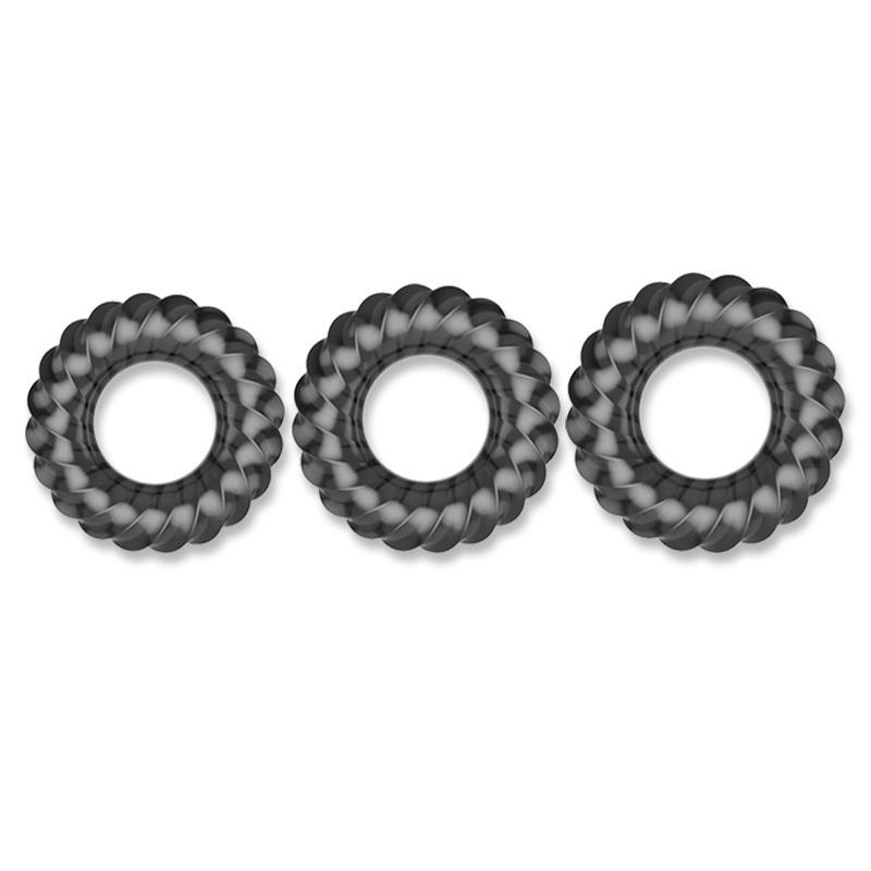 Wellness Health. Ring - 3個入り TPE製 男性用ペニスリング 大人のおもちゃ - 射精遅延と勃起サポート