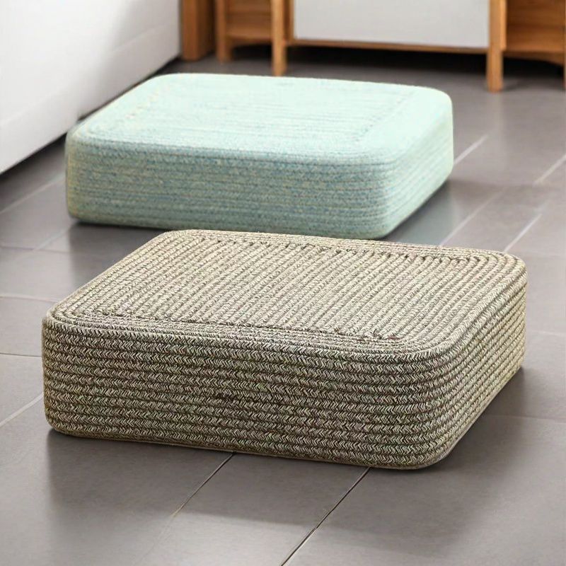Meditation Cushion Zafu - 正方形のザフ瞑想クッション、高反発コットンフロアパッド（バルコニー、出窓、畳用）、禅瞑想マット（十字型）