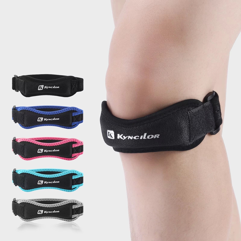 Compression Knee Sleeve - 屋外スポーツ用膝パッド 膝蓋骨腱サポートブレース 調整可能 衝撃吸収圧縮スリーブ バスケットボール用