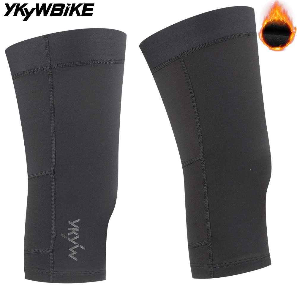 Compression Knee Sleeve - YKYWBIKE 冬用サイクリングニーウォーマー ショートレッグプロテクション コンプレッションニーカバー 自転車用サーマルフリース ロードバイクニーガード