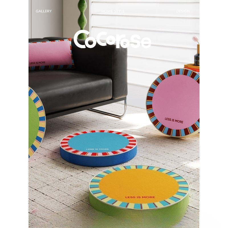 Meditation Cushion Zafu - 丸いカラフルなフロア瞑想クッション、大人用ザフヨガ座布団、洗えるカバー付き畳マットシートパッド、家の装飾に