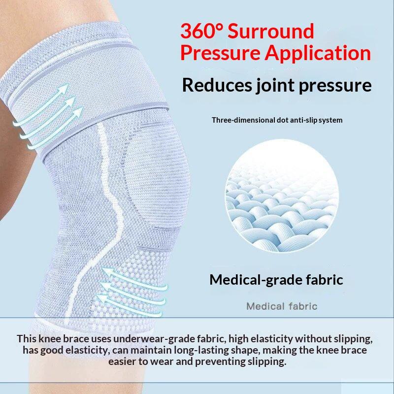 Compression Knee Sleeve - 調節可能な滑り止め圧縮膝サポーターブレース通気性スリーブ関節痛緩和保温ワークアウトスポーツアクセサリー