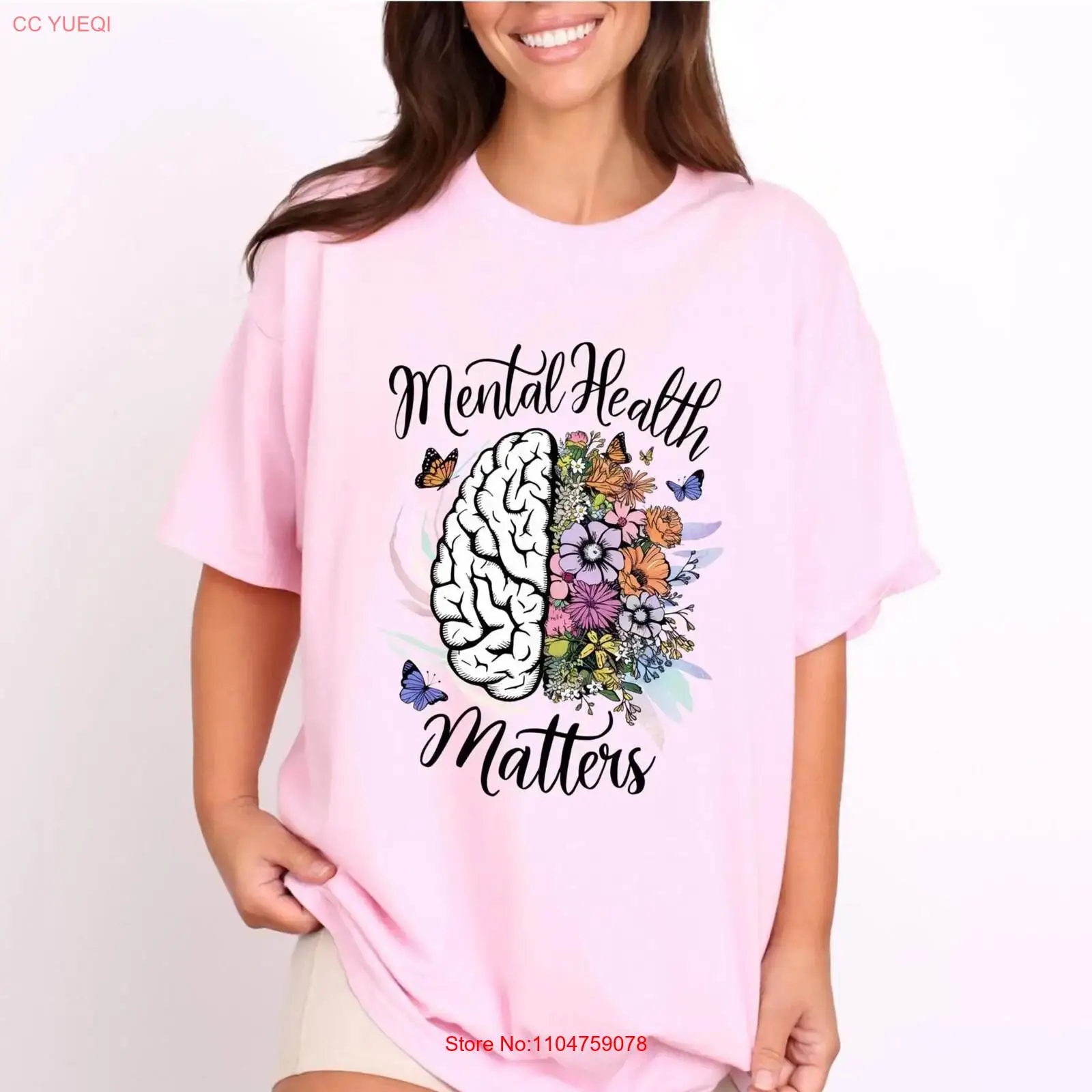 Health Wellness Mental Health - メンタルヘルスは重要です Tシャツ 病院スタッフ グループセラピー バルクウェルネス ナース