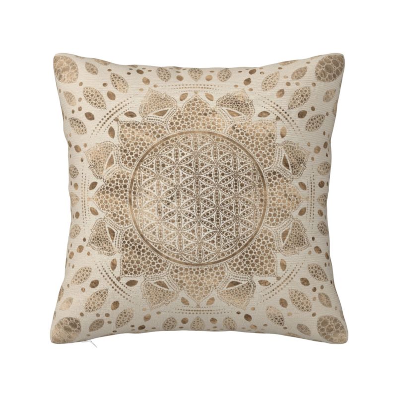Meditation Cushion Zafu - カスタムフラワーオブライフロータスドットアートクッションカバー 45 × 45 センチメートル曼荼羅ヨガ瞑想ソフトかわいい枕装飾ホーム
