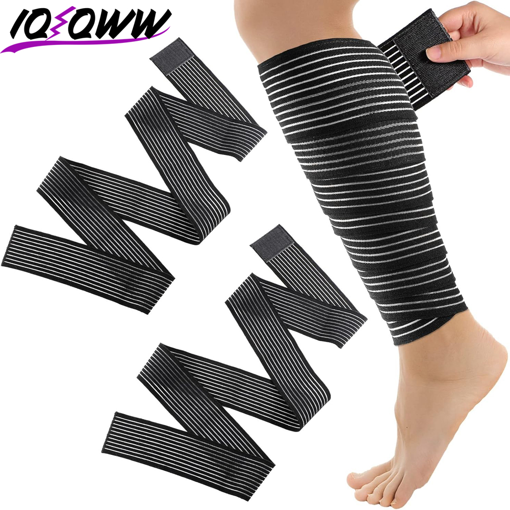 Compression Knee Sleeve - 1 個 40-300 センチメートル圧縮包帯プロテクター膝サポートブレーススポーツ弾性肘ストラップ脚バンド Elast Bandag