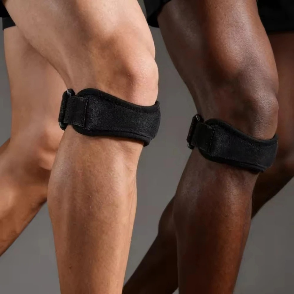 Compression Knee Sleeve - 1 ピース調節可能な圧縮膝サポートブレース衝撃吸収膝スリーブパッドバスケットボールスポーツフィットネス用
