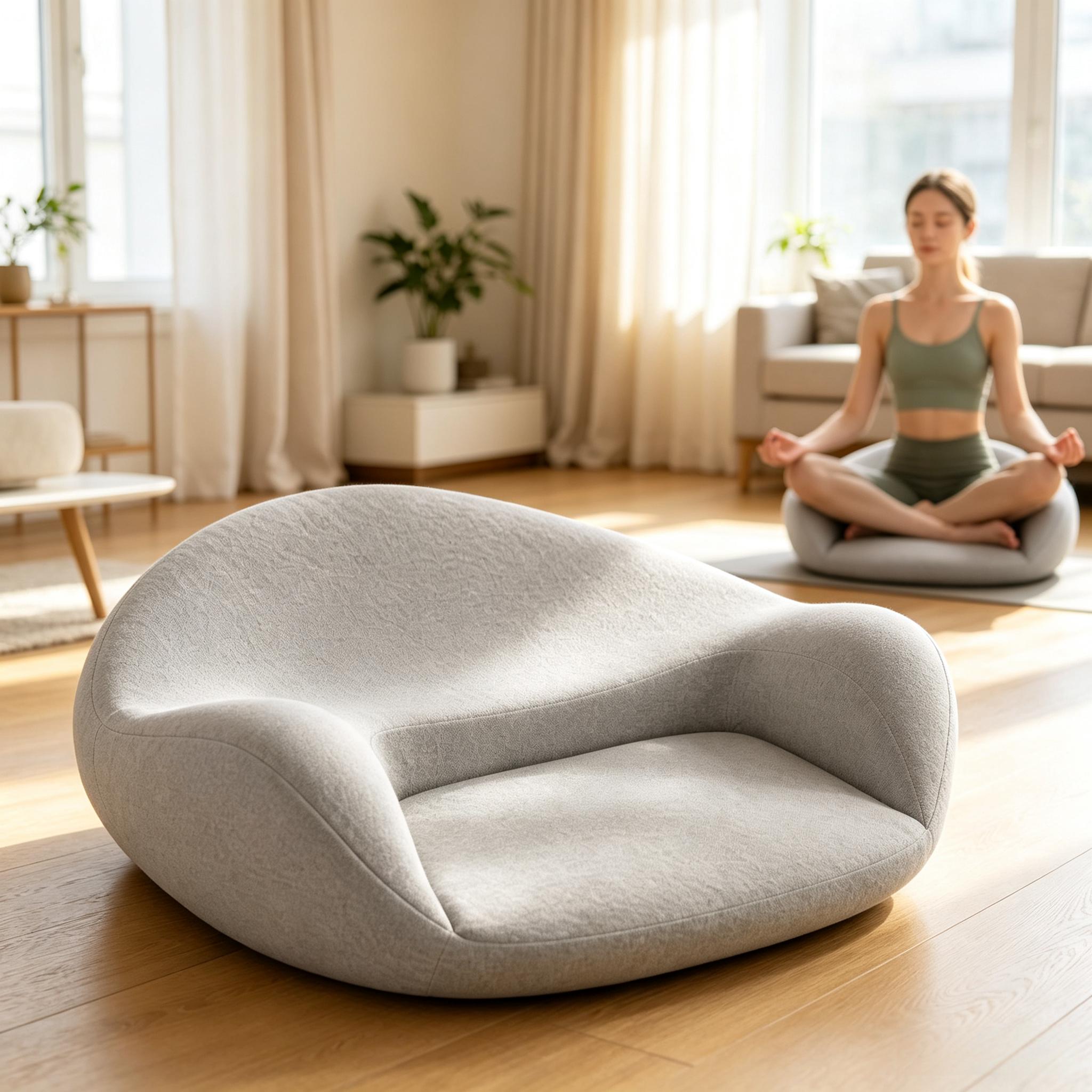 Meditation Cushion Zafu - メモリーフォーム瞑想クッション、人間工学に基づいたサポートフロアクッション、ヨガ、座り心地の良い読書、腰、膝、脚用の洗える枕カバー