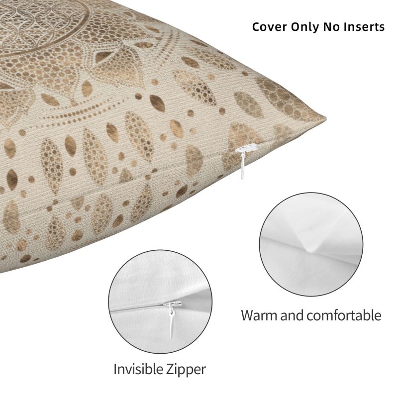 カスタムフラワーオブライフロータスドットアートクッションカバ - Meditation Cushion Zafu のレビューと価格
