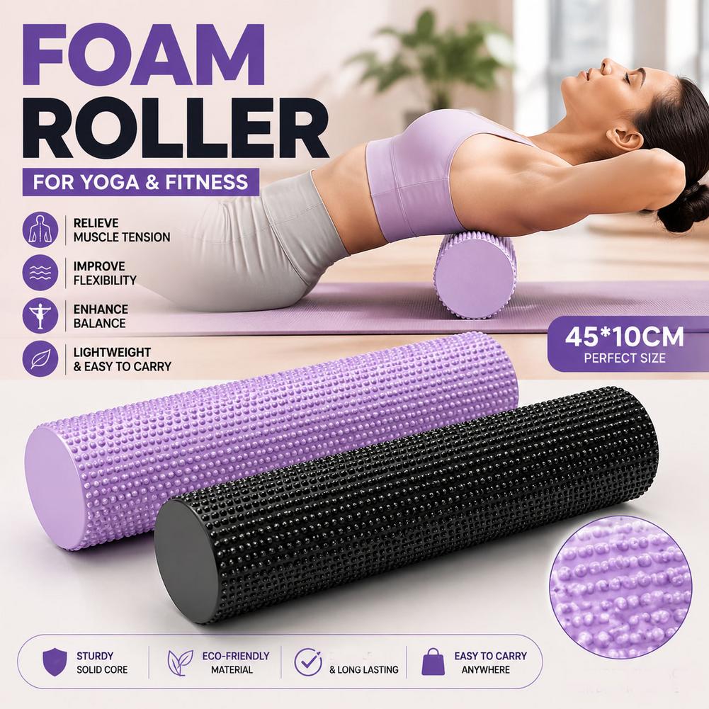 EVA高密度ヨガフォームローラー45cm、フィットネス筋肉マ - Foam Roller Trigger Point のレビューと価格