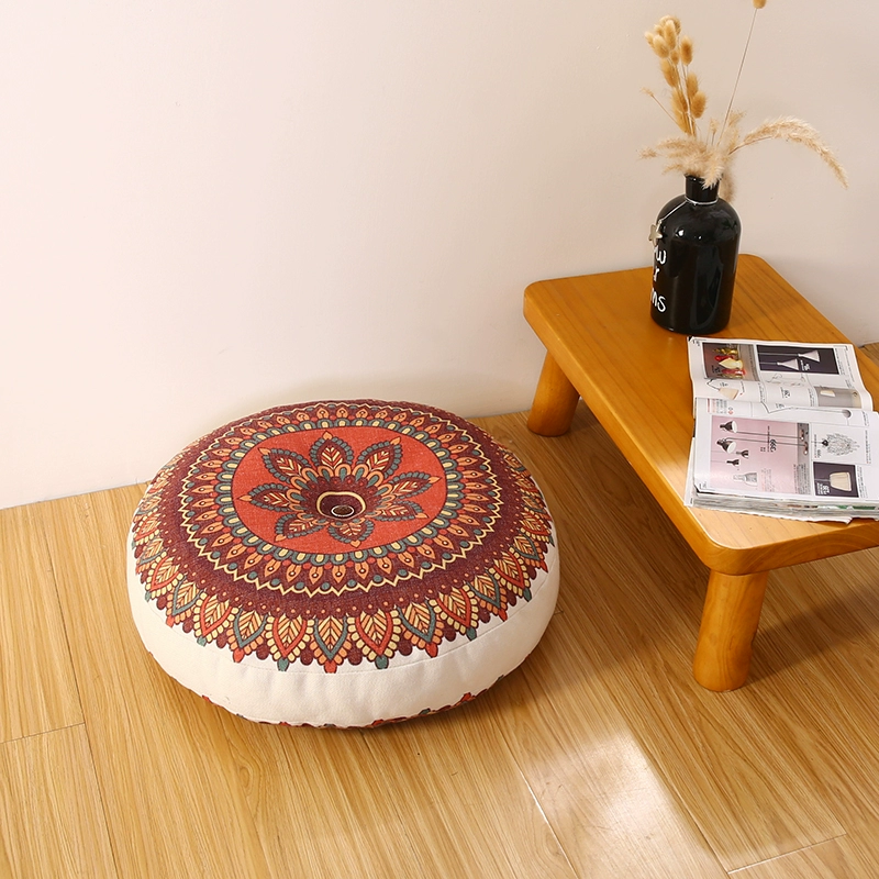 ボヘミアコットンリネンチェアクッション幾何学的な綿と麻ラウン - Meditation Cushion Zafu のレビューと価格
