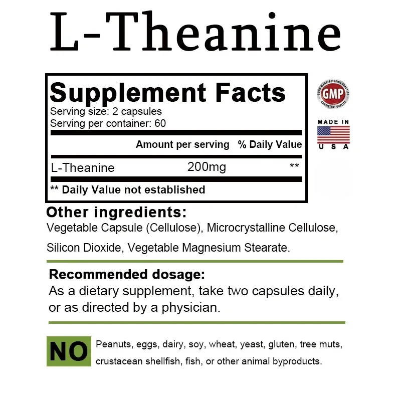 L-テアニン 200 Mg - リラックス効果、ストレス軽減 - Health Wellness Mental Health のレビューと価格