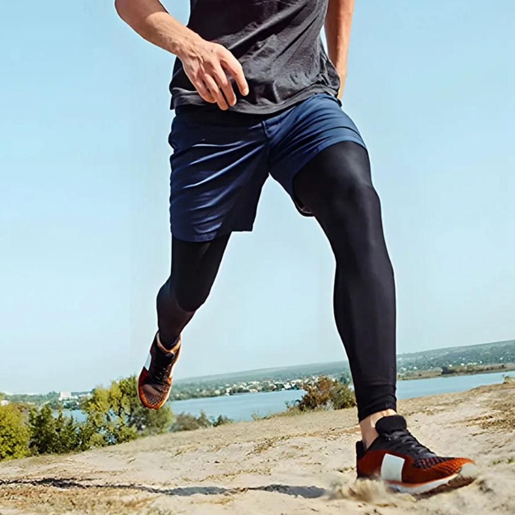日焼け防止レッグカバー脚圧縮スリーブバスケットボールスポーツ - Compression Knee Sleeve のレビューと価格